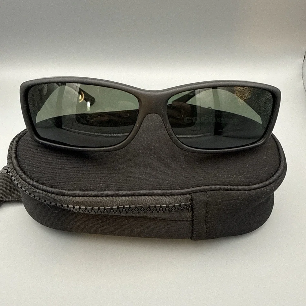 Cocoons Authentic WideLine C422L Pilot Black Polarized Green Lens Glasses & Case